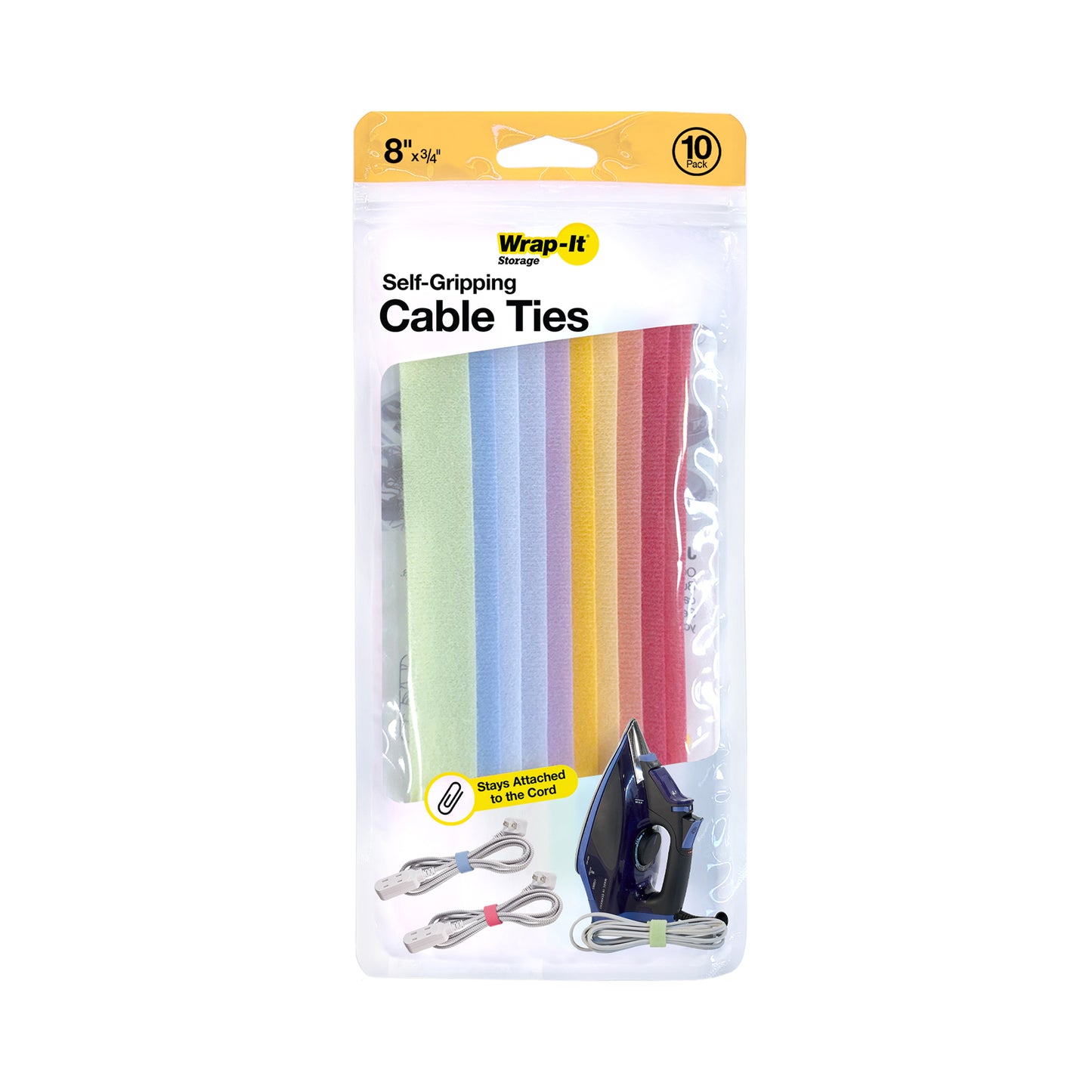Self-Gripping Cable Ties - 8-in. (10-Pack)