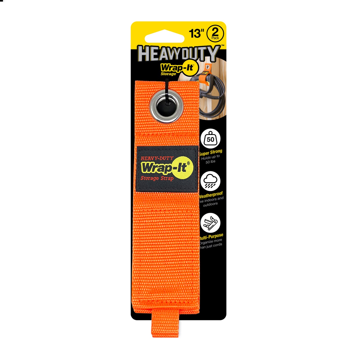 Heavy-Duty™ Storage Straps - 13-in. (2-Pack) Blaze Orange