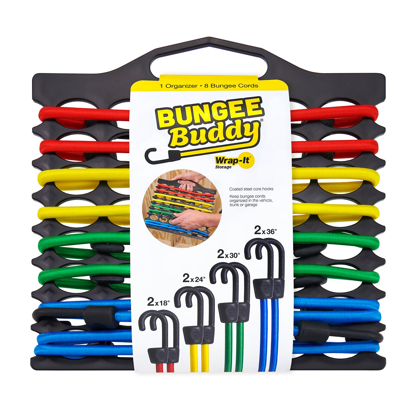Bungee Buddy® - Bungee Cord Organizer + 8 Bungee Cords