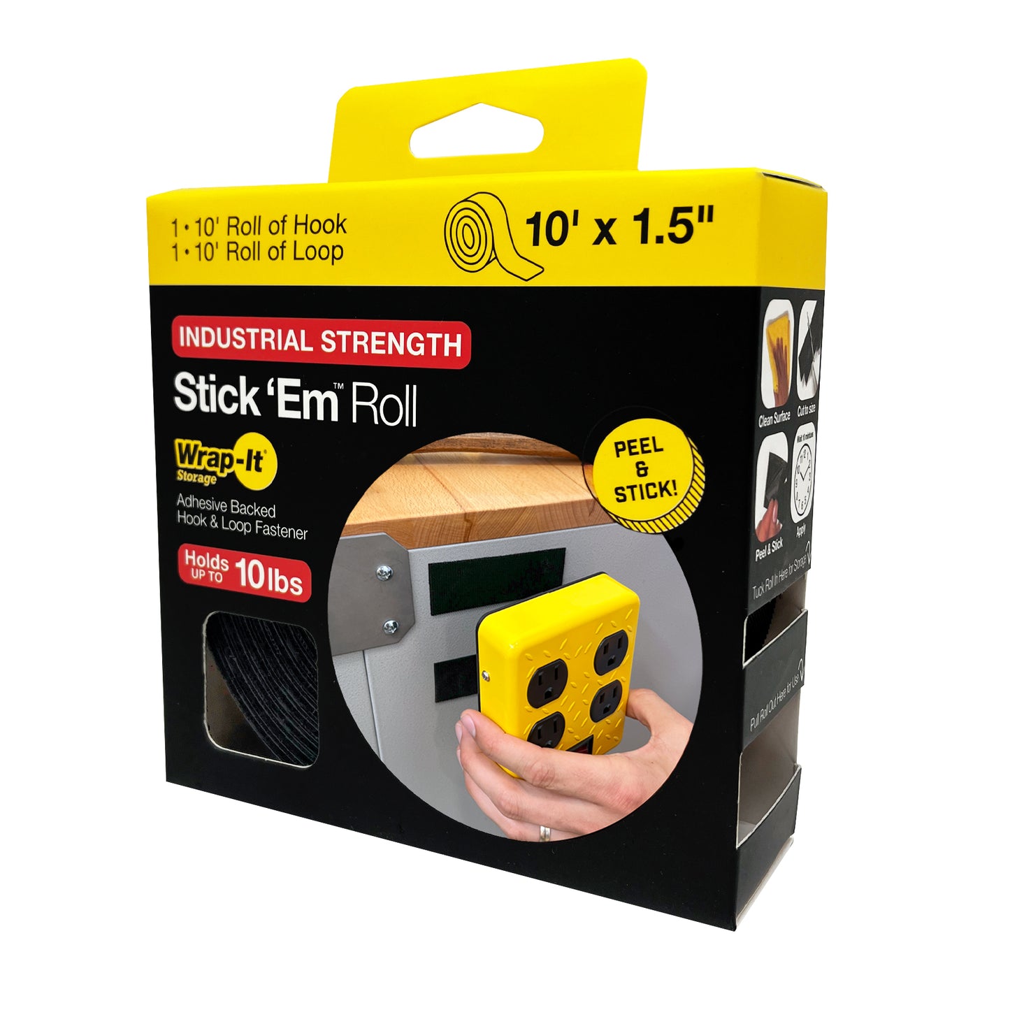 Stick 'Ems - 10' x 1.5" Industrial-Strength Adhesive Backed Roll