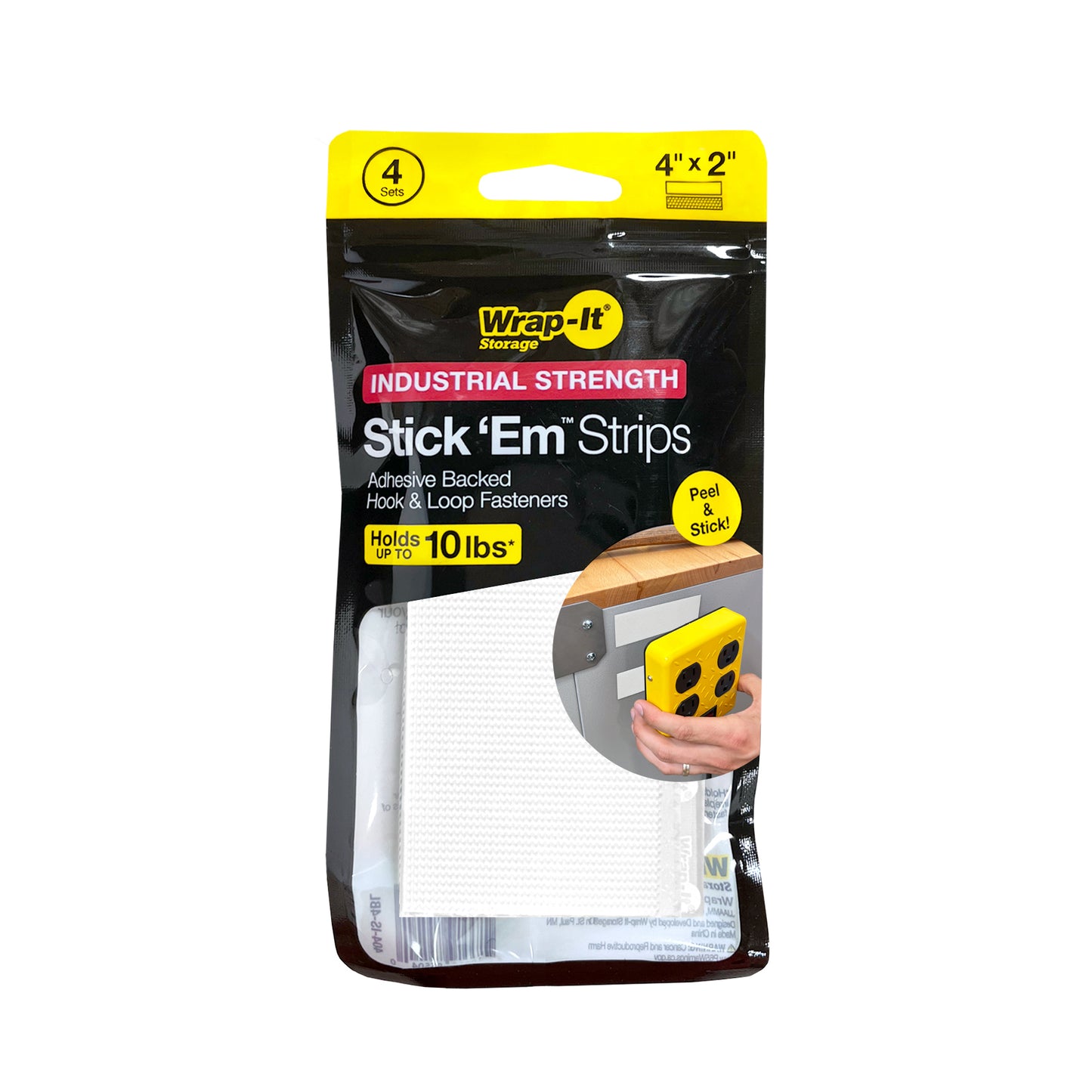 Stick 'Em™ - 4" x 2" Strips (4 Sets) - Industrial Strength