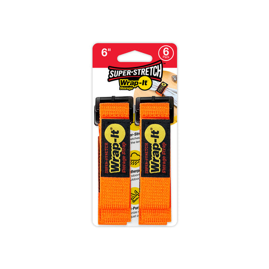Super-Stretch™ Storage Straps - 6-in. (6-Pack) Blaze Orange