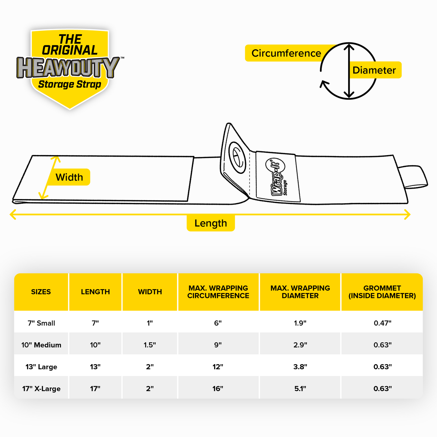 Heavy-Duty™ Storage Straps - Assorted 12-Pack (10", 13", 17")