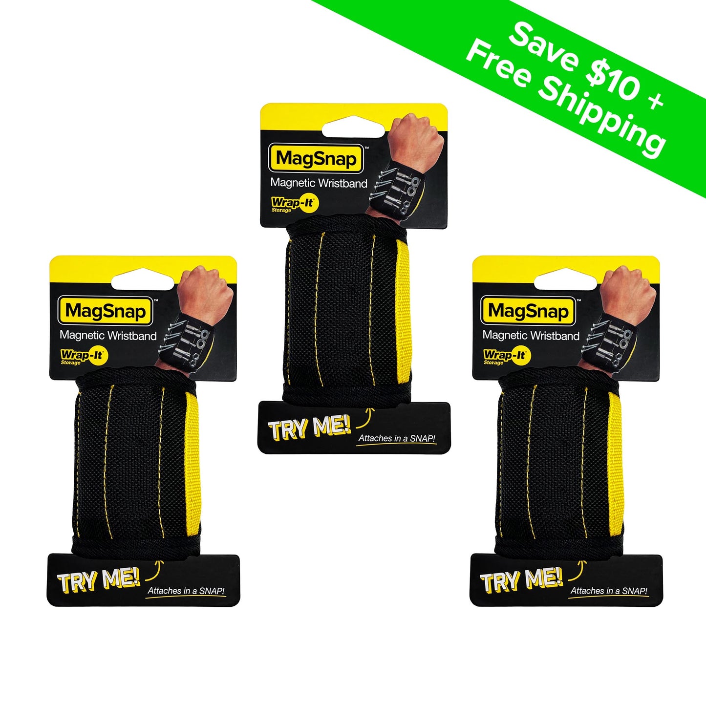 MagSnap® - Magnetic Snap Wristband (3-Pack)