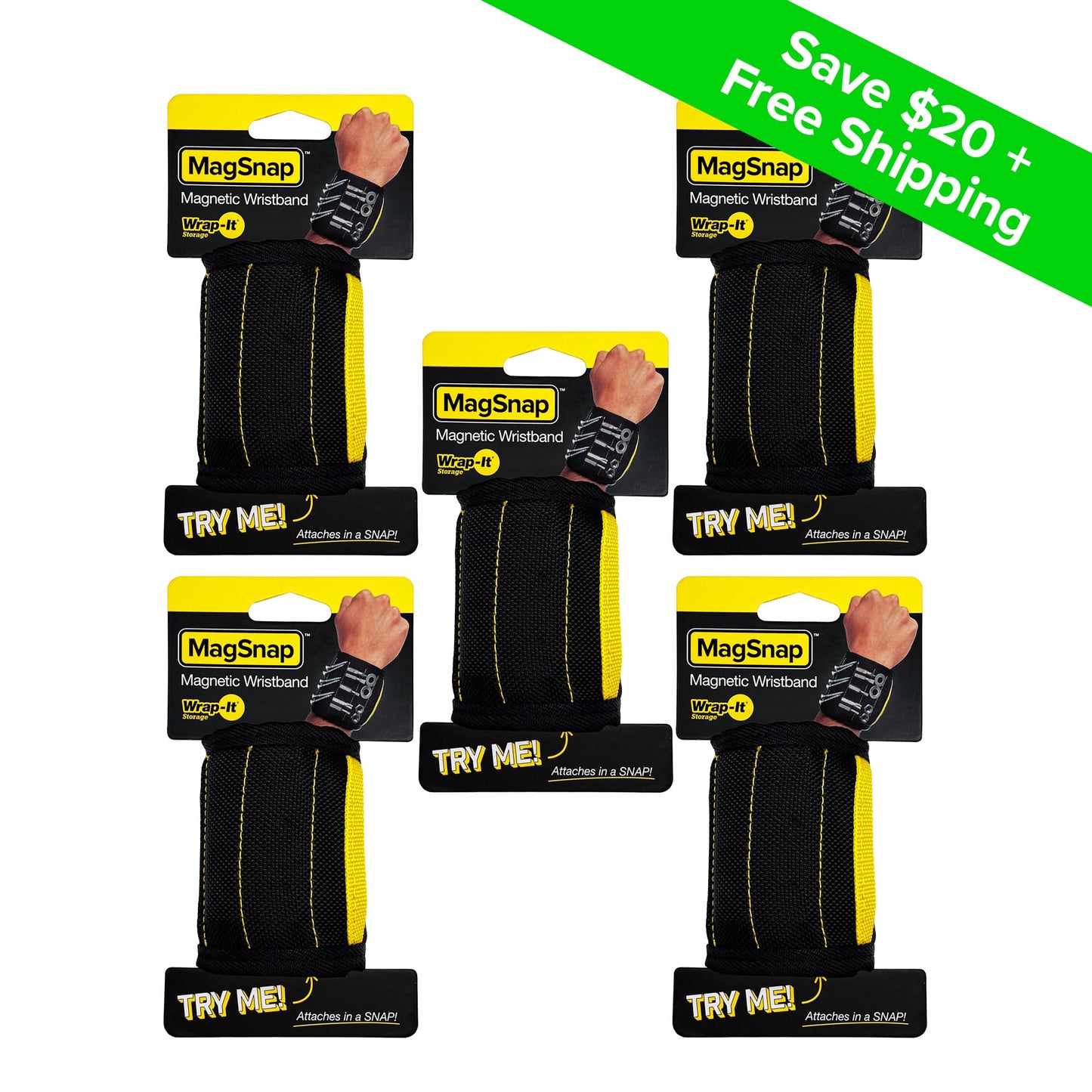 MagSnap® - Magnetic Snap Wristband (5-Pack)