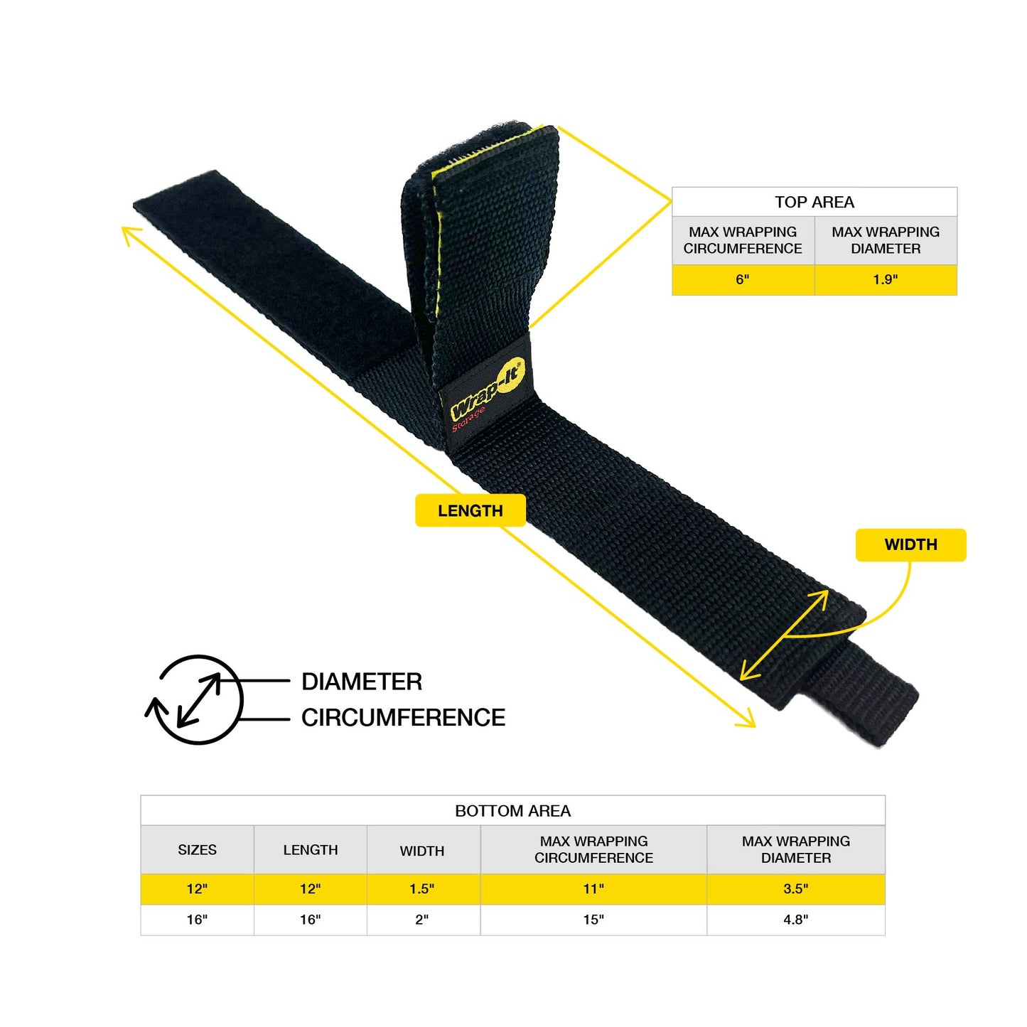 Twin-Straps - 12-in. (2-Pack) - Wrap-It Storage