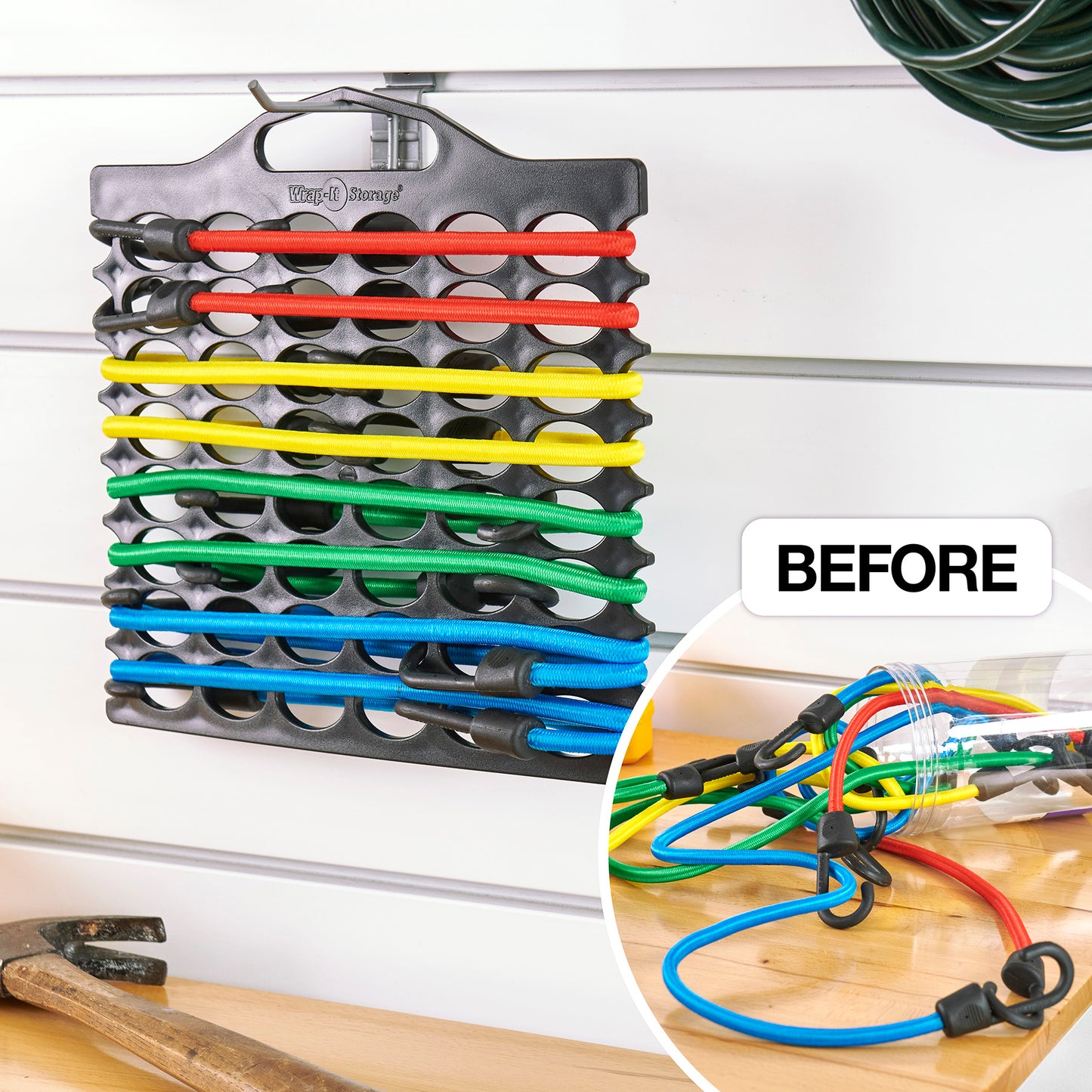 Bungee Buddy™ - Bungee Cord Organizer + 8 Bungee Cords - Wrap-It Storage