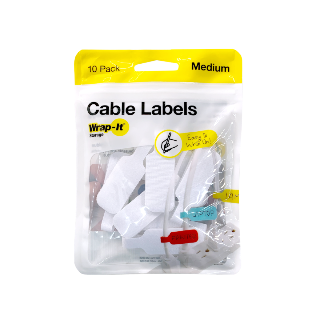 Cable Labels - Medium (10-Pack) - Wrap-It Storage