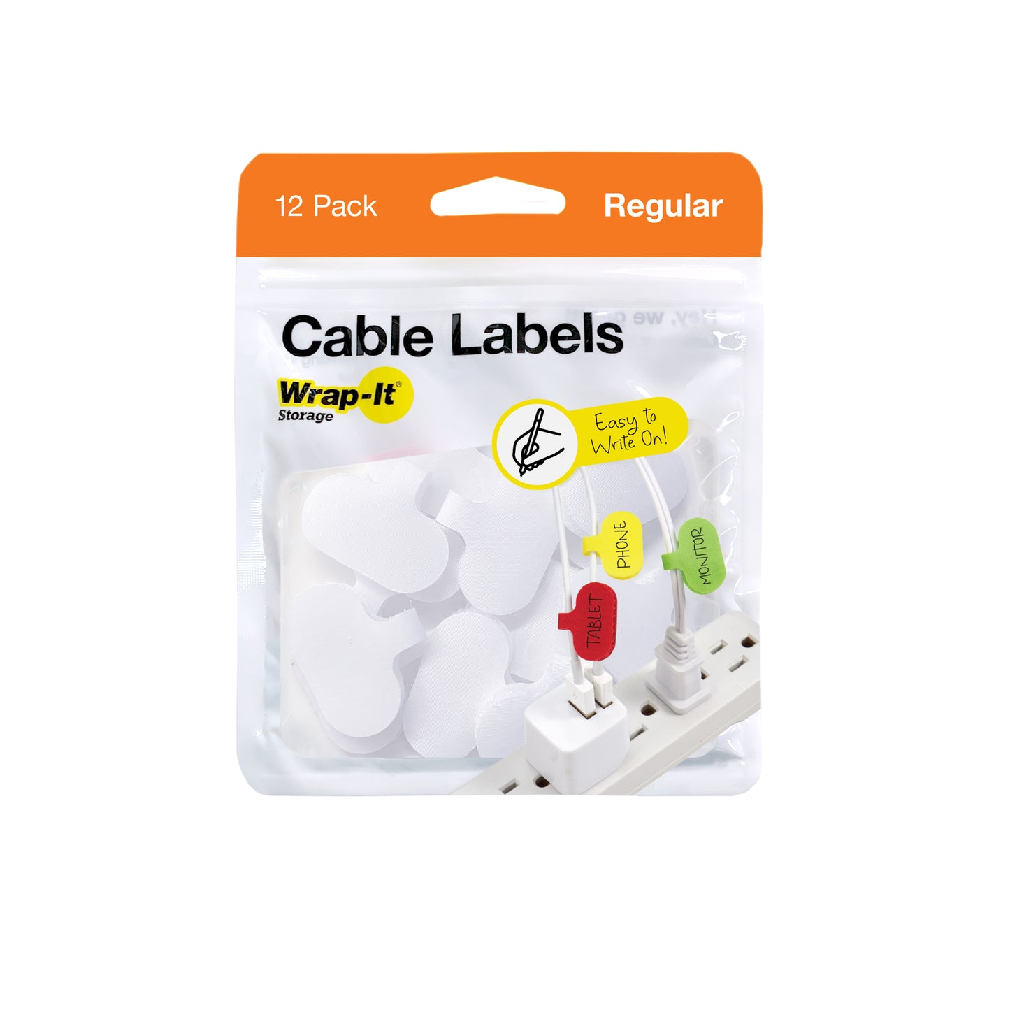 Cable Labels - Regular (12-Pack) - Wrap-It Storage