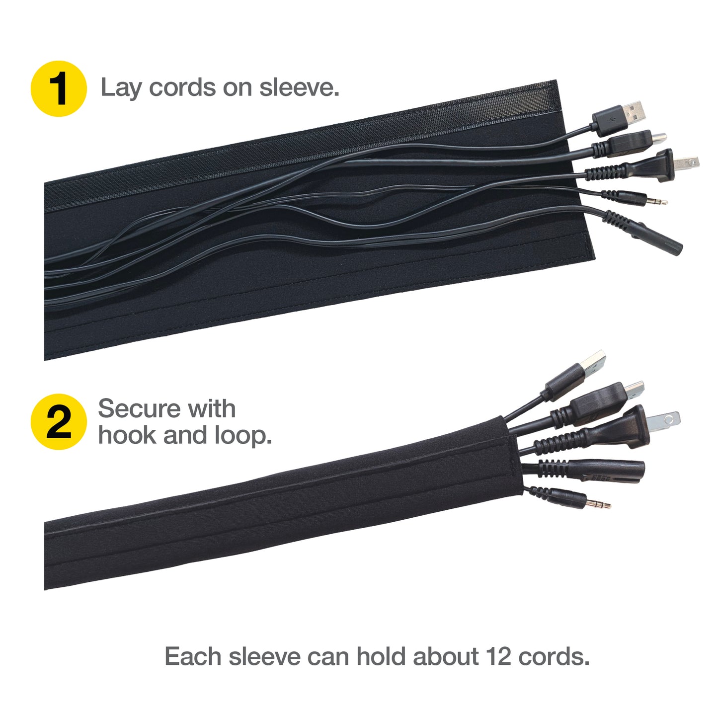 Cable Sleeve - Hook and Loop Closure - 48-in. - Wrap-It Storage