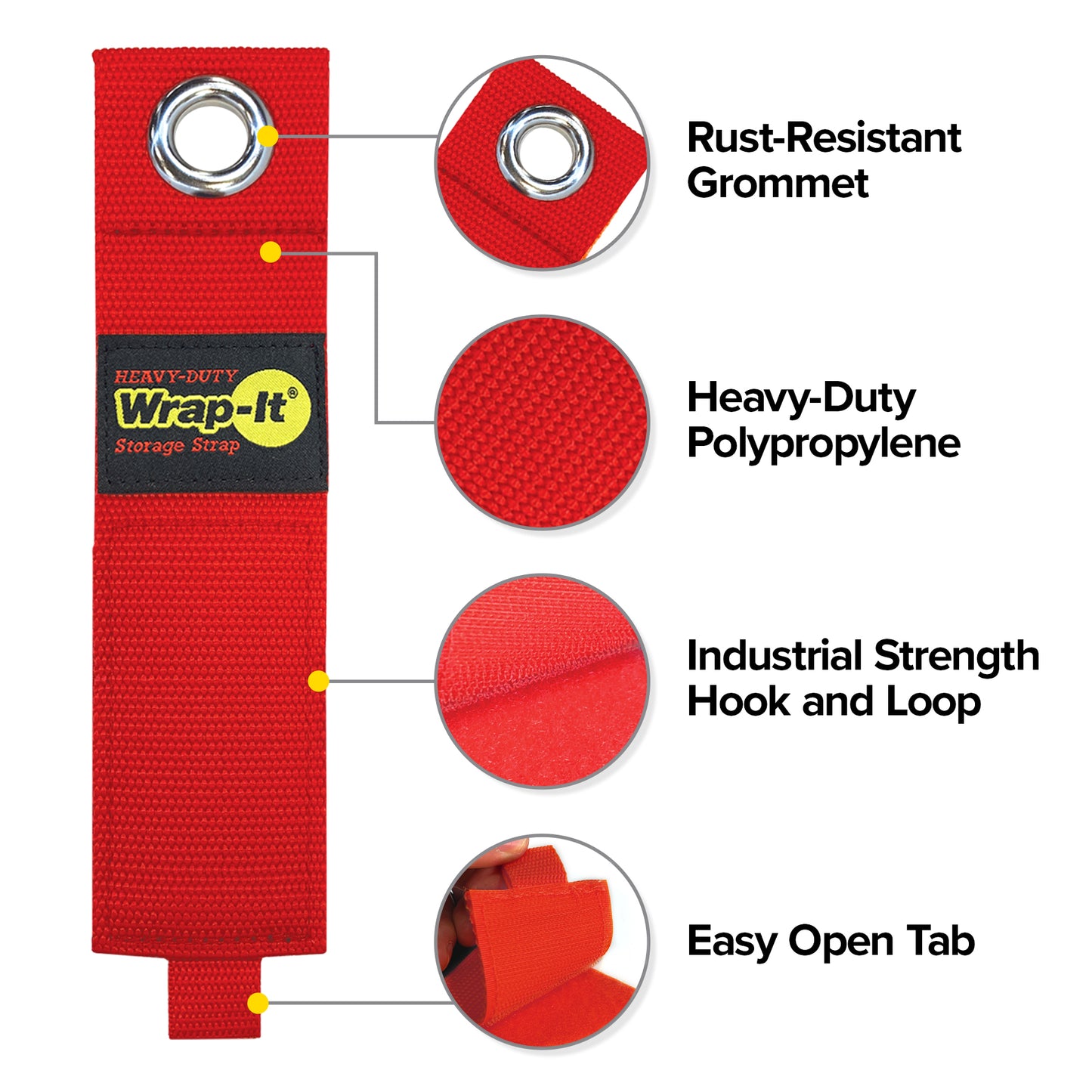 Heavy-Duty Storage Straps - Assorted 6-Pack - Red - Wrap-It Storage