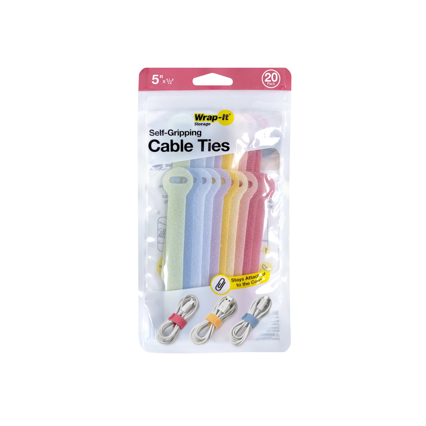 Self-Gripping Cable Ties - 5-in. (20-Pack)