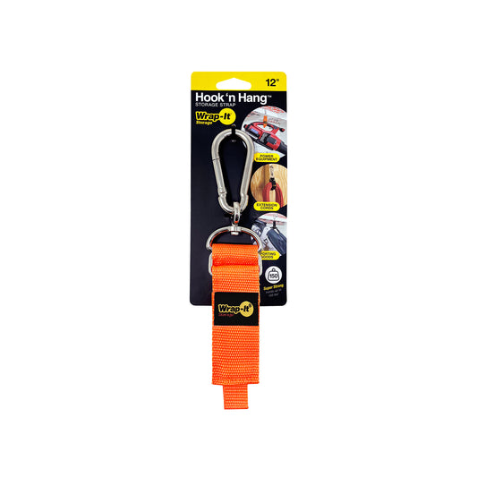 Hook 'n Hang® Storage Strap - 12 in. Blaze Orange - Wrap-It Storage