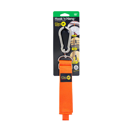 Hook 'n Hang® Storage Strap - 18 in. Blaze Orange - Wrap-It Storage
