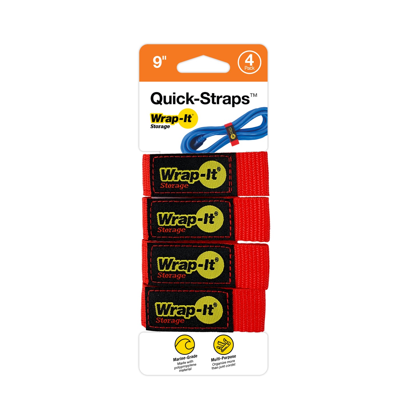 Quick-Straps - 9-in. (4-Pack) Red