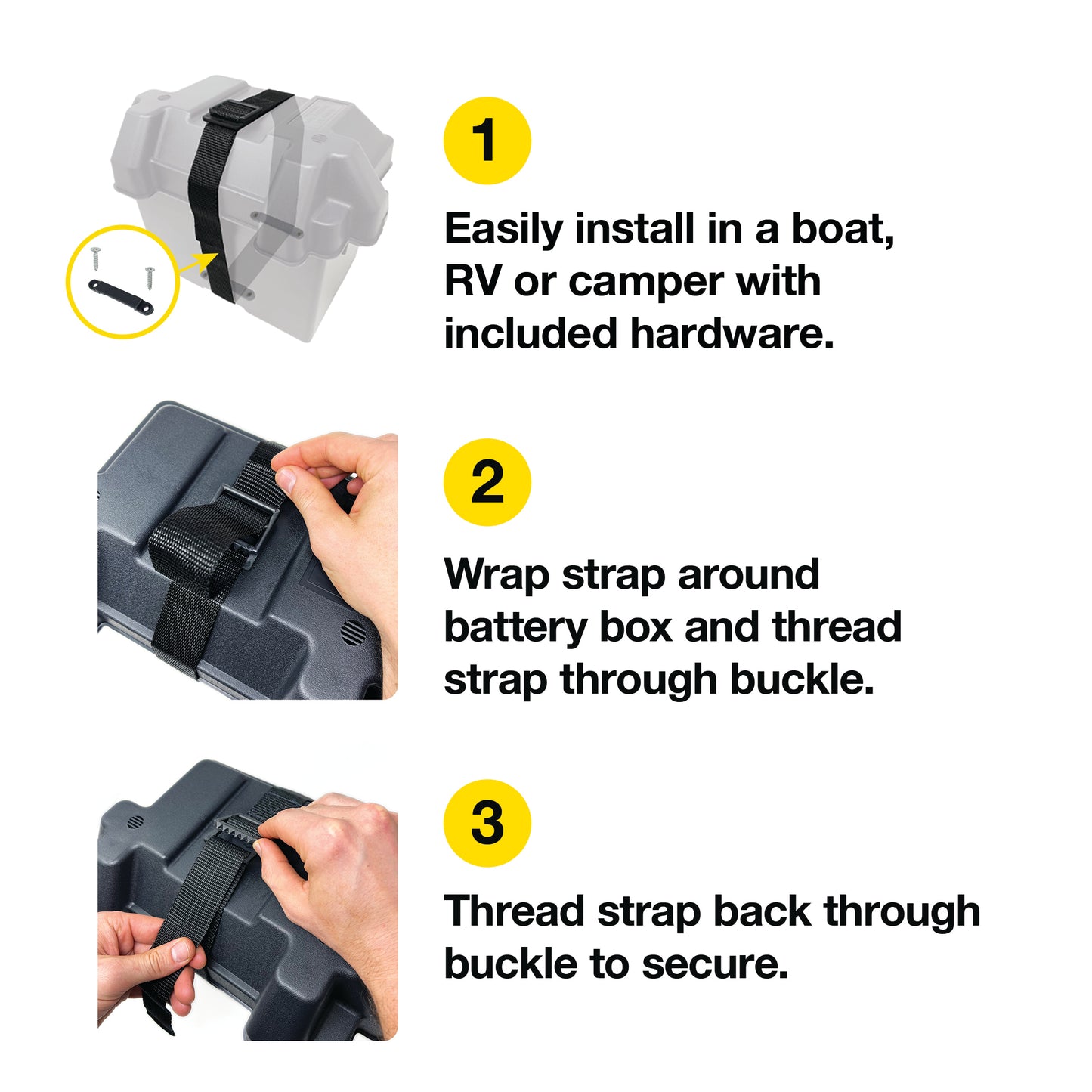 Battery Strap Tie Down Kit - 38-in.