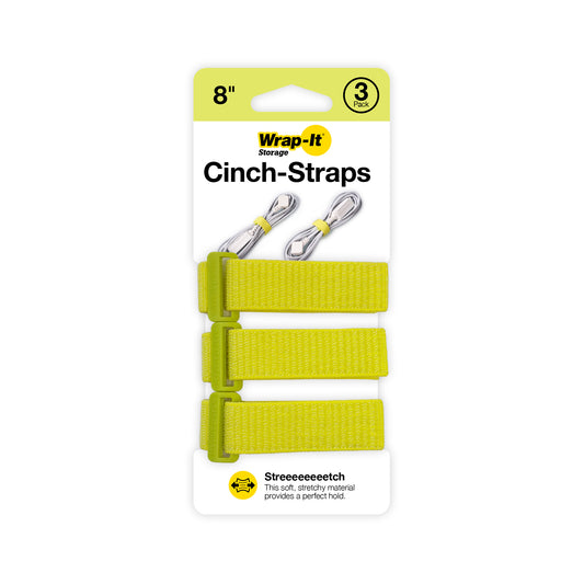Wrap-It Storage Cinch-Straps - 8" (3-Pack) LimeLight