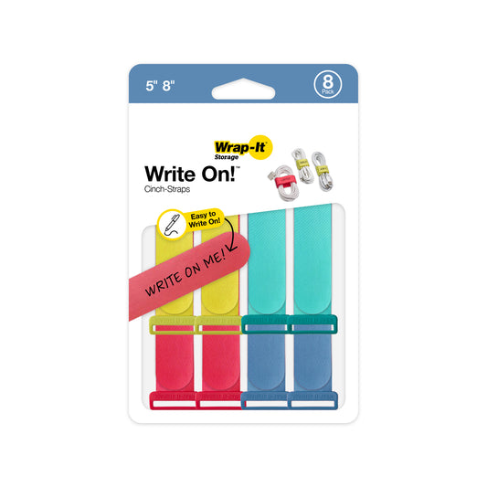 Write On! Cinch Straps -  Tropics (8-Pack) (5", 8") - Wrap-It Storage