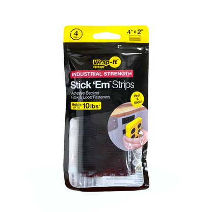 Stick 'Em™ - 4" x 2" Strips (4 Sets) - Industrial Strength