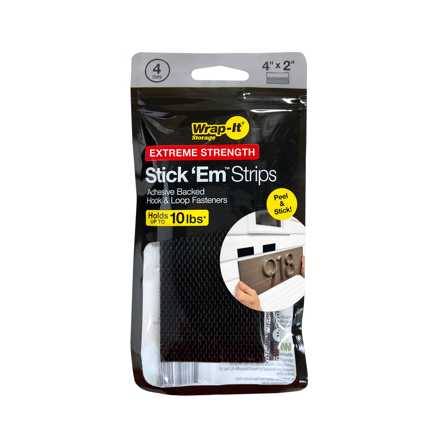 Stick 'Ems - 4" x 2" Strips (4 Sets) - Extreme Strength