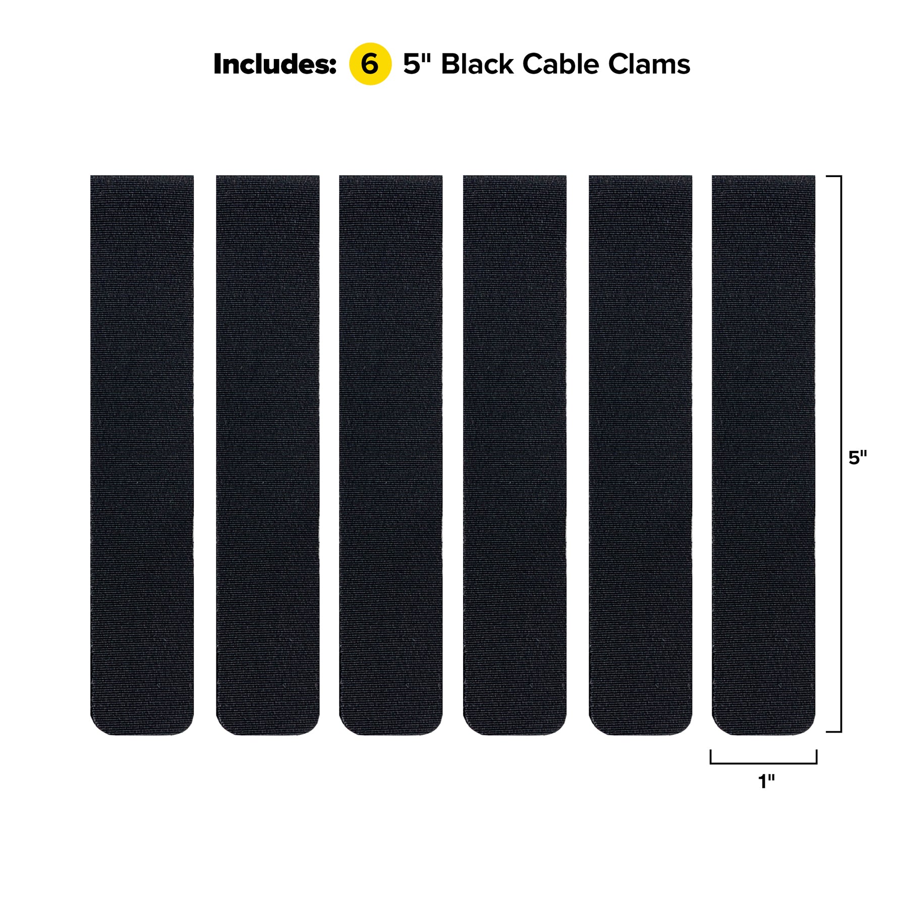 Cable Clams - 5" x 1" Strips (6-Pack) - Wrap-It Storage