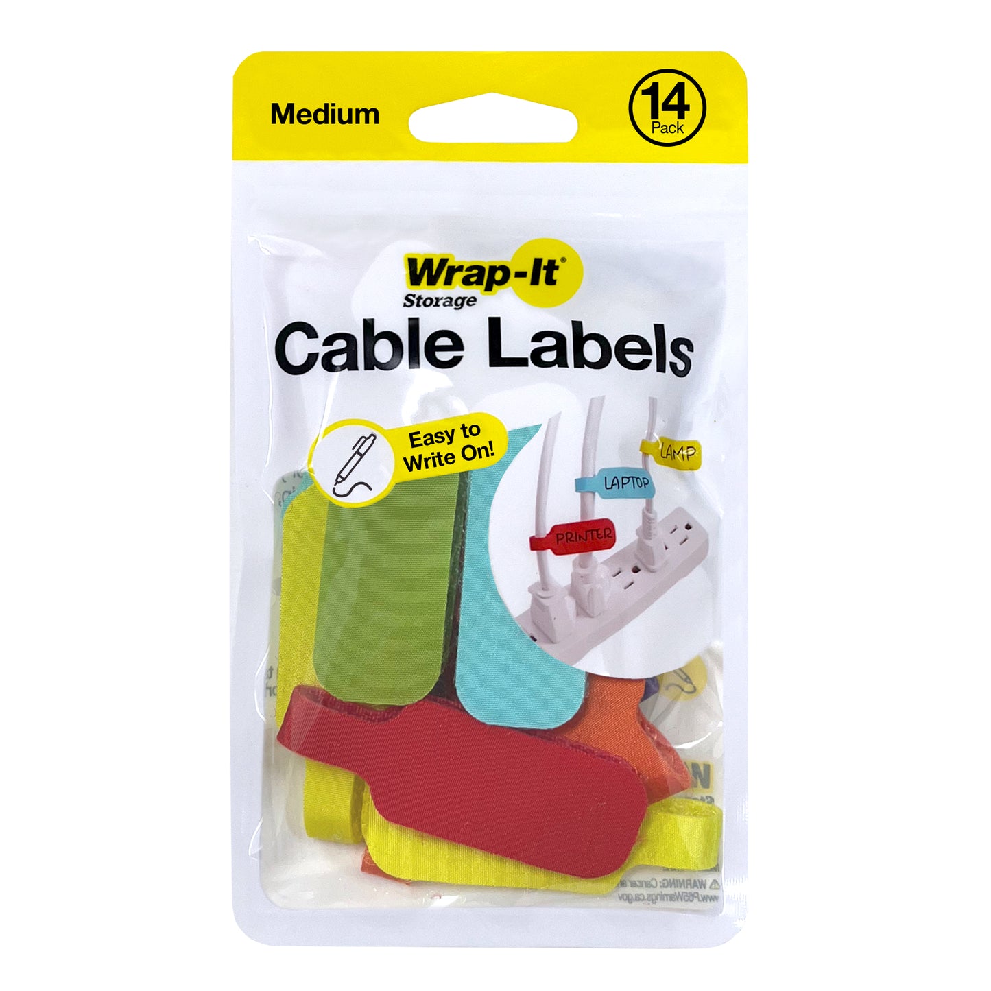 Cable Labels - Medium (14-Pack) - Wrap-It Storage