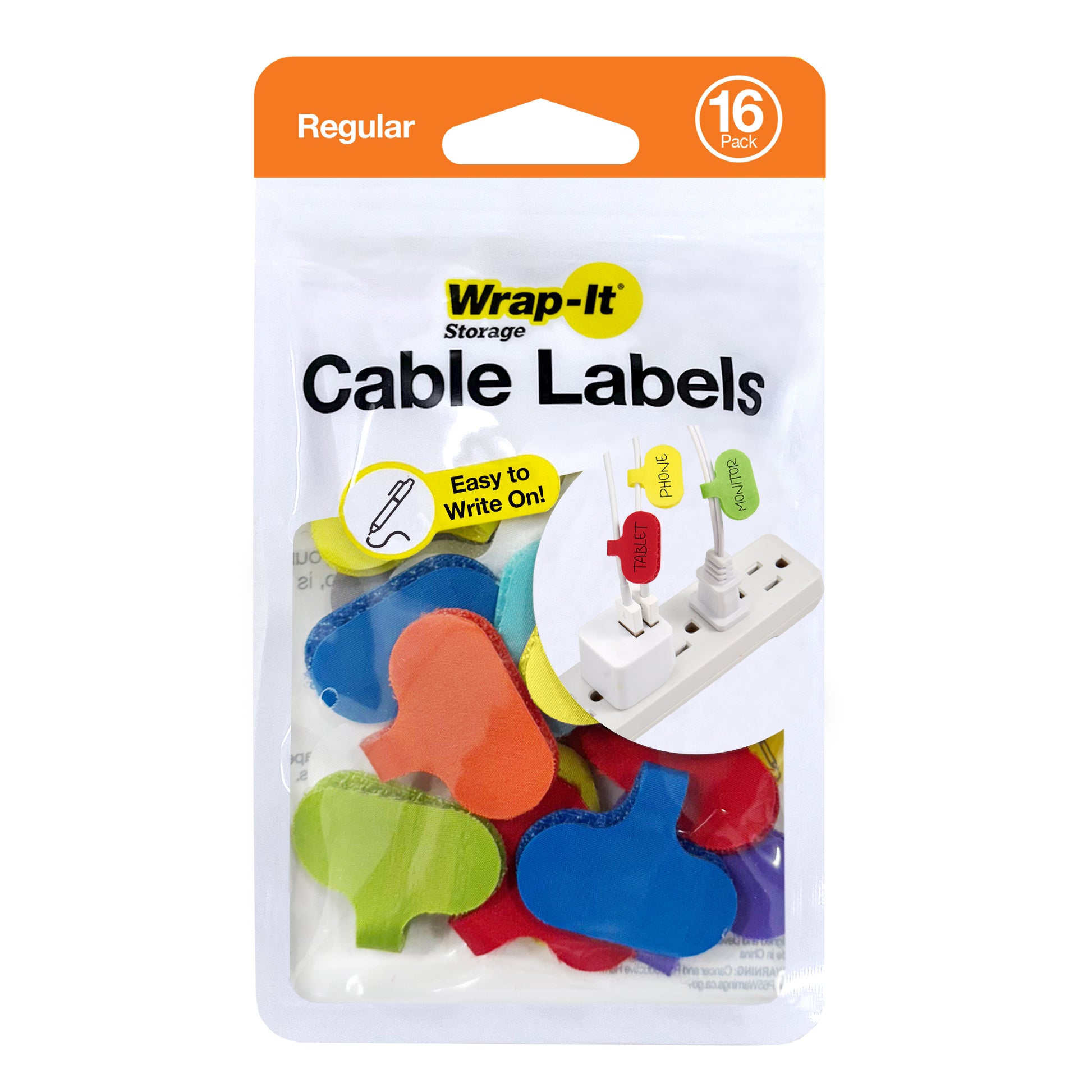 Cable Labels - Regular (12-Pack) - Wrap-It Storage