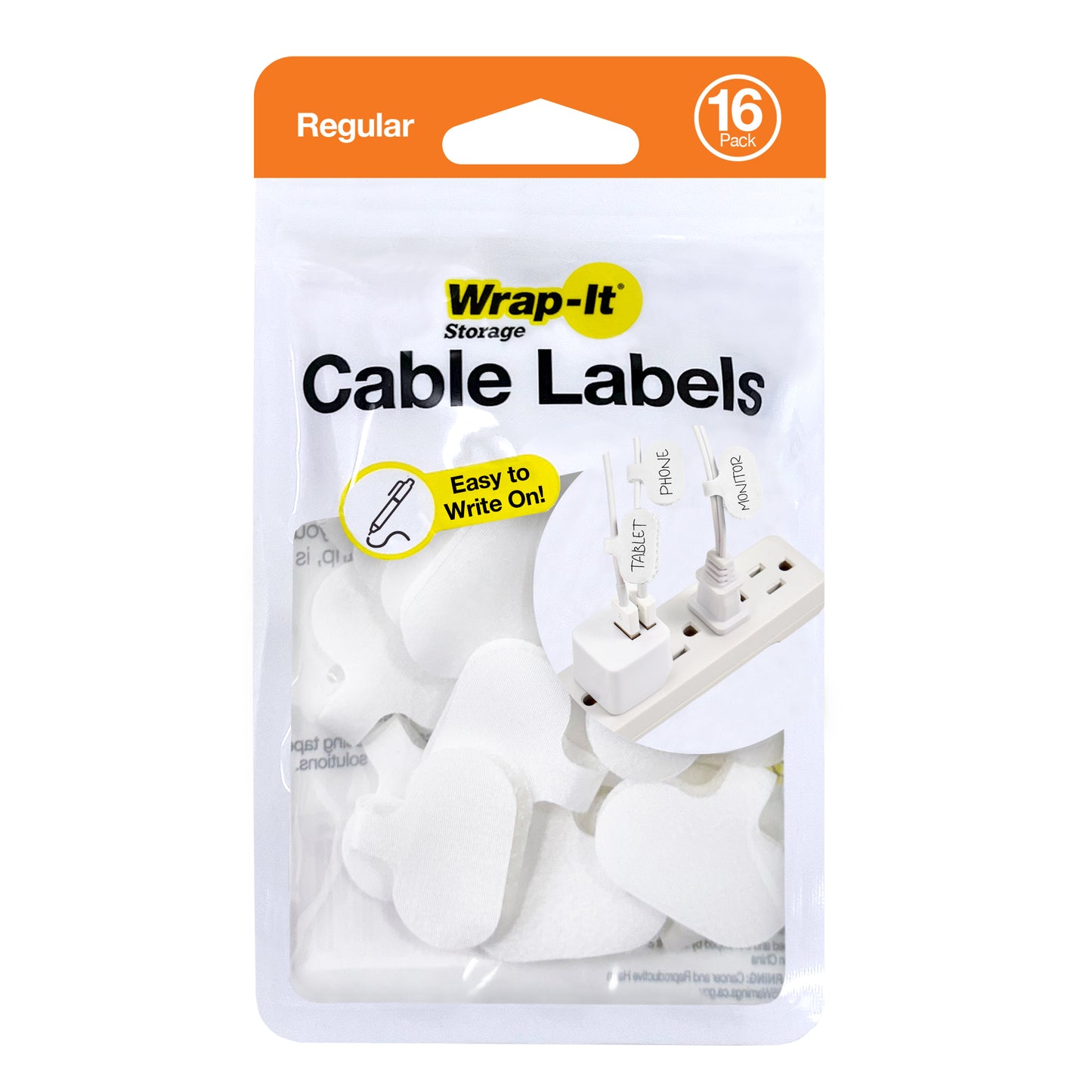 Cable Labels - Regular (12-Pack) - Wrap-It Storage
