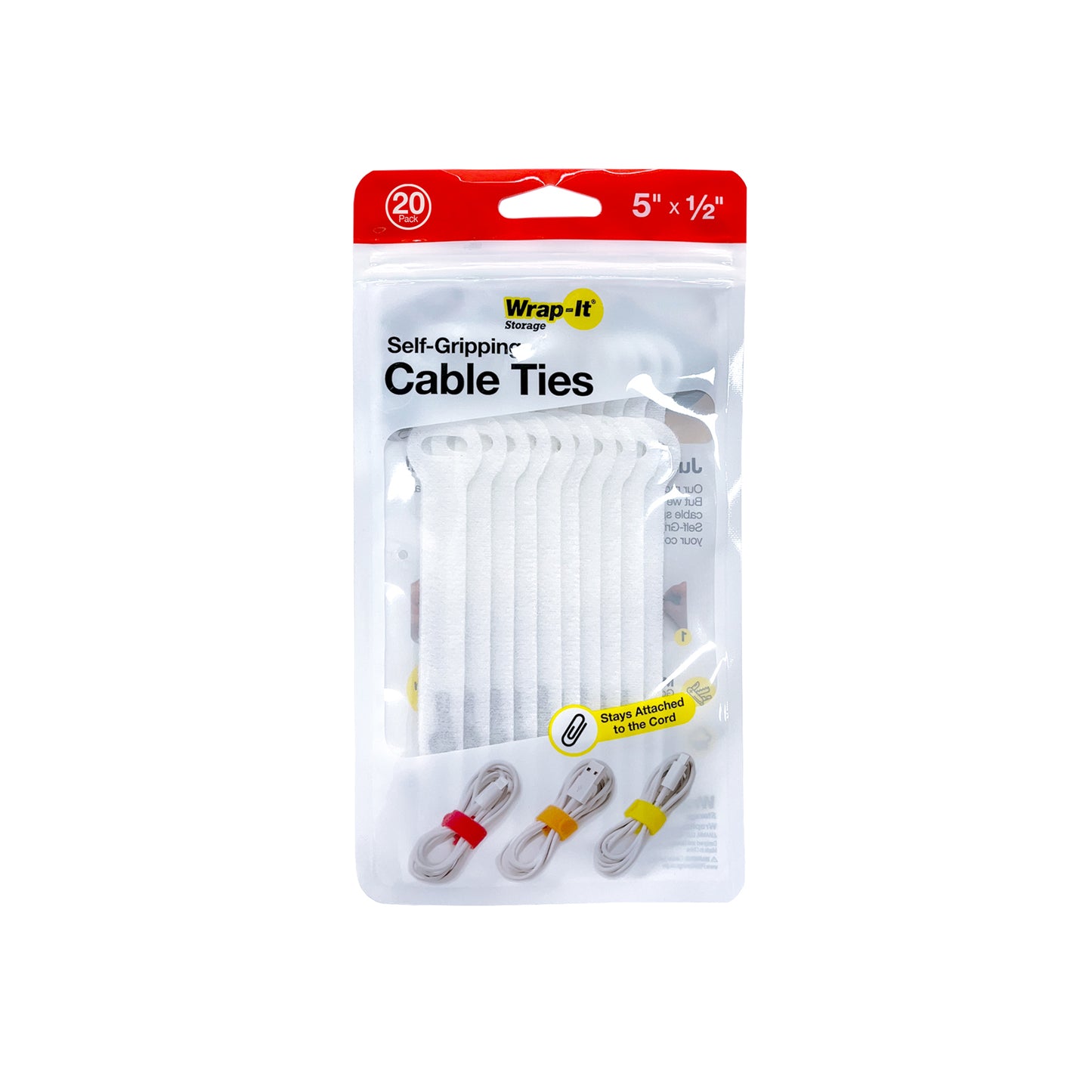 Self-Gripping Cable Ties - 5-in. (20-Pack)