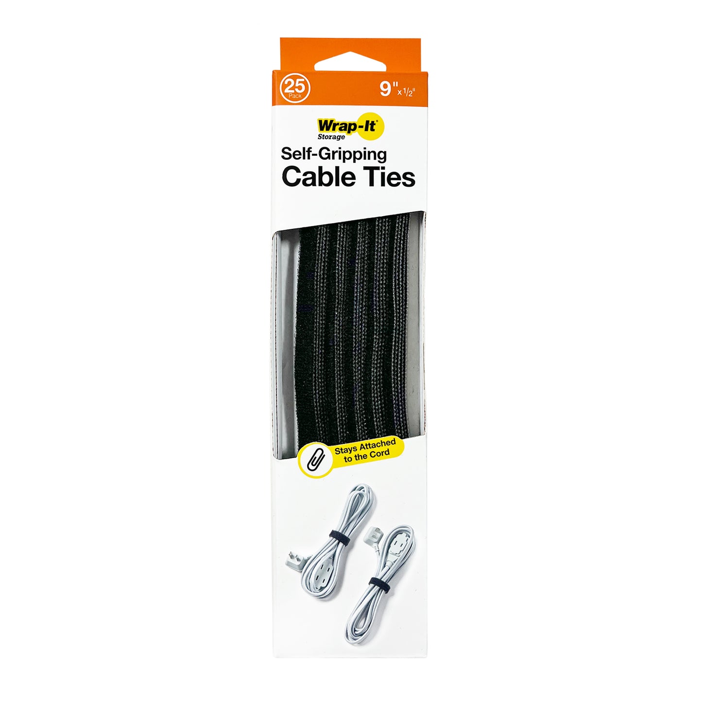 Self-Gripping Cable Ties - 25-Pack (9")