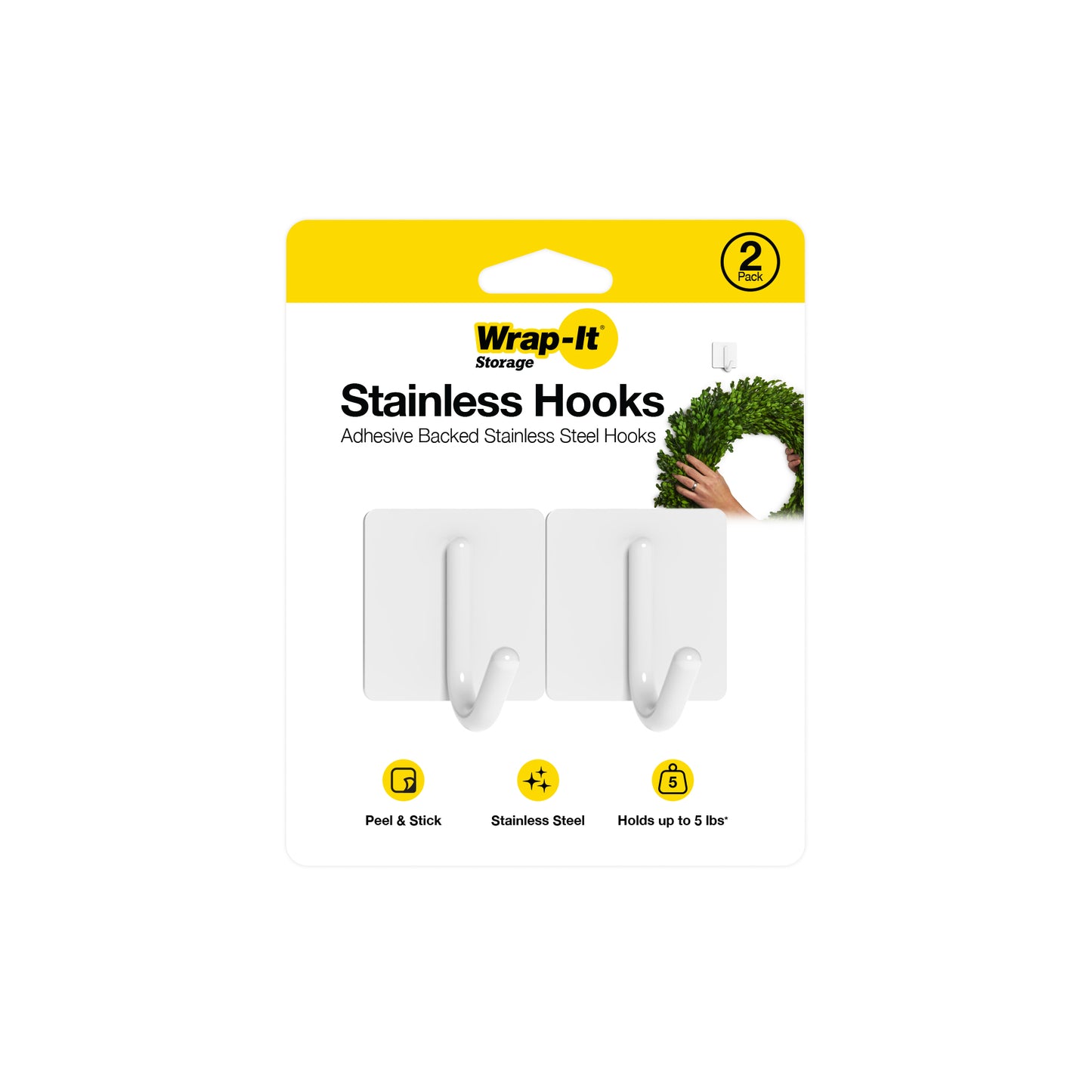 Stainless Hooks (2-Pack) - Wrap-It Storage