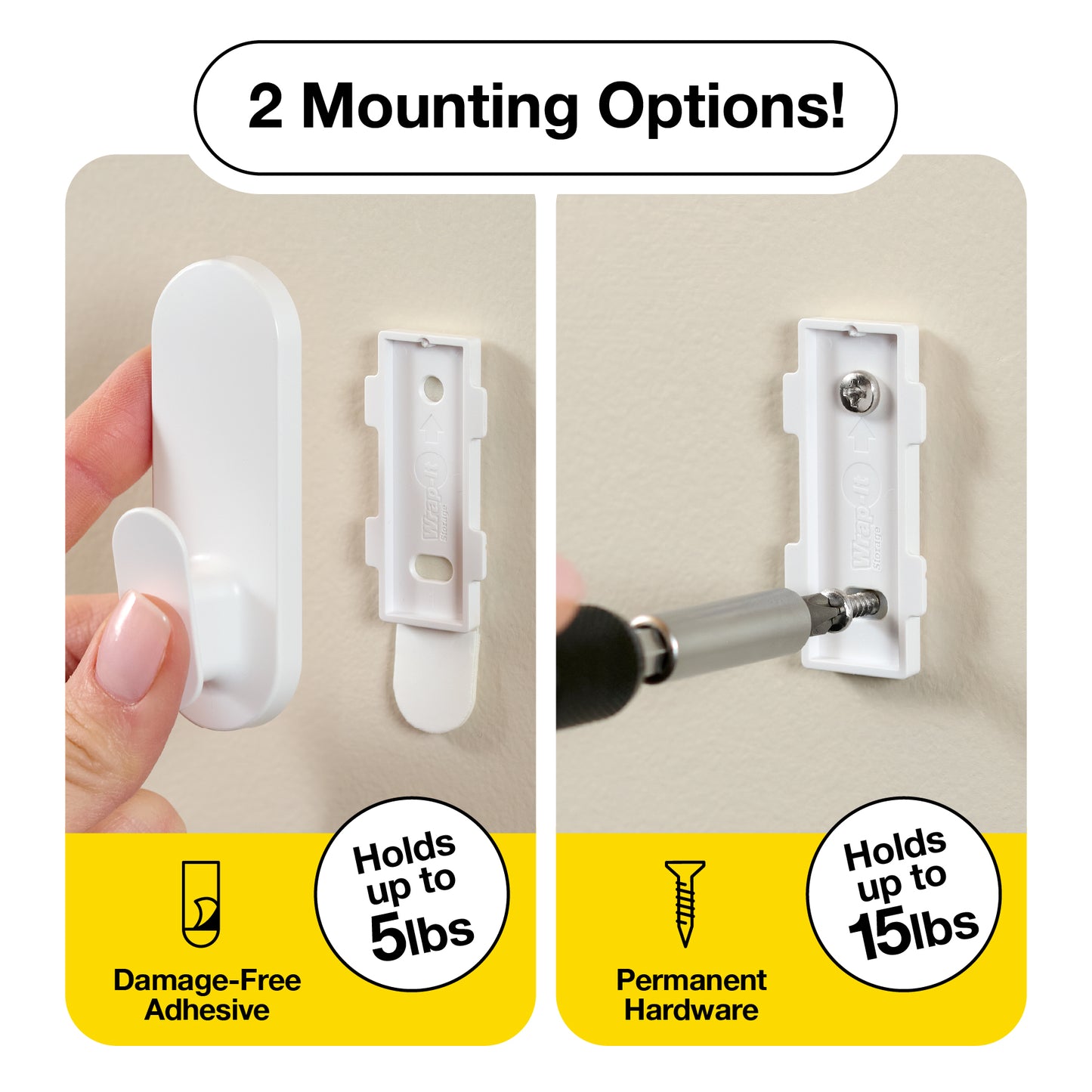 Handy Hooks™ - The Ian - Medium (2-Pack) - Wrap-It Storage