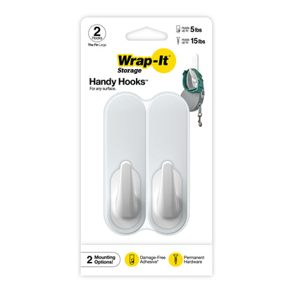 Handy Hooks™ - The Fin - Large (2-Pack) - Wrap-It Storage