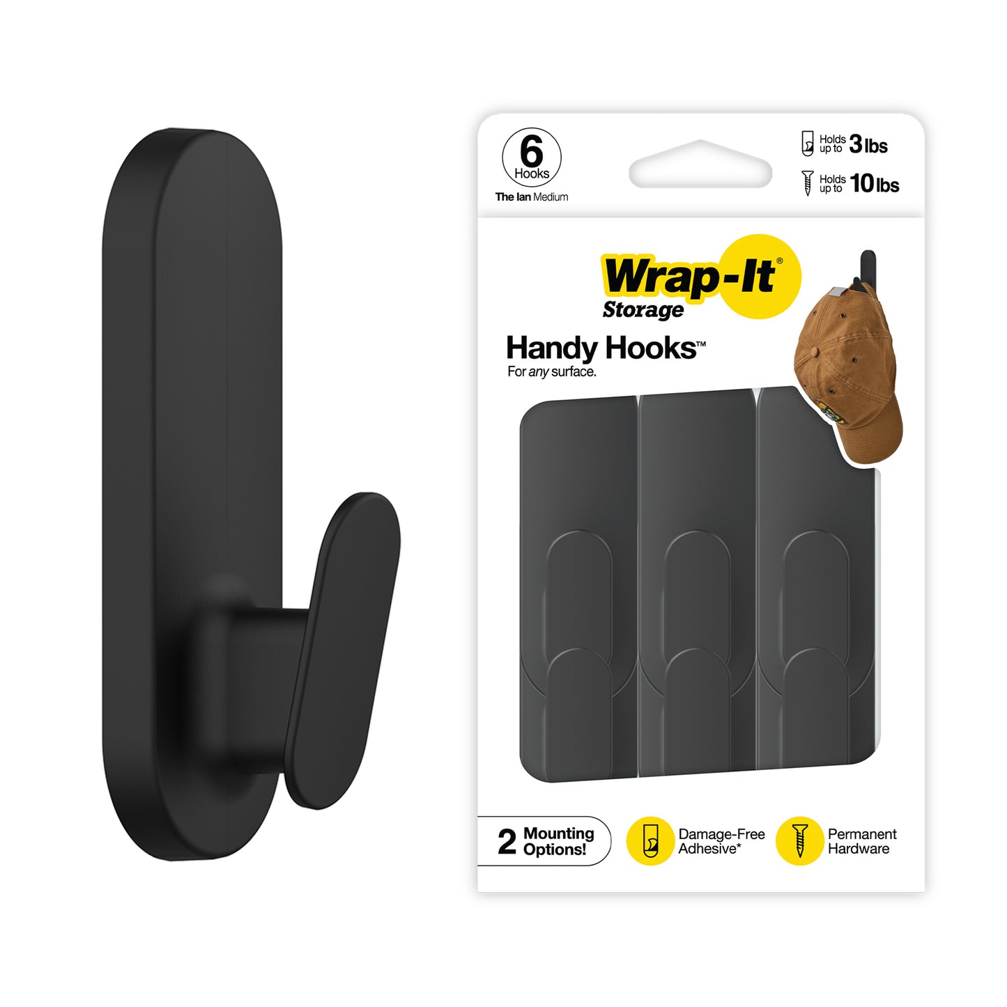 Handy Hooks™ - The Ian - Medium (6-Pack)