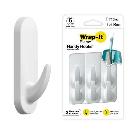 Handy Hooks™ - The Fin - Medium (6-Pack)