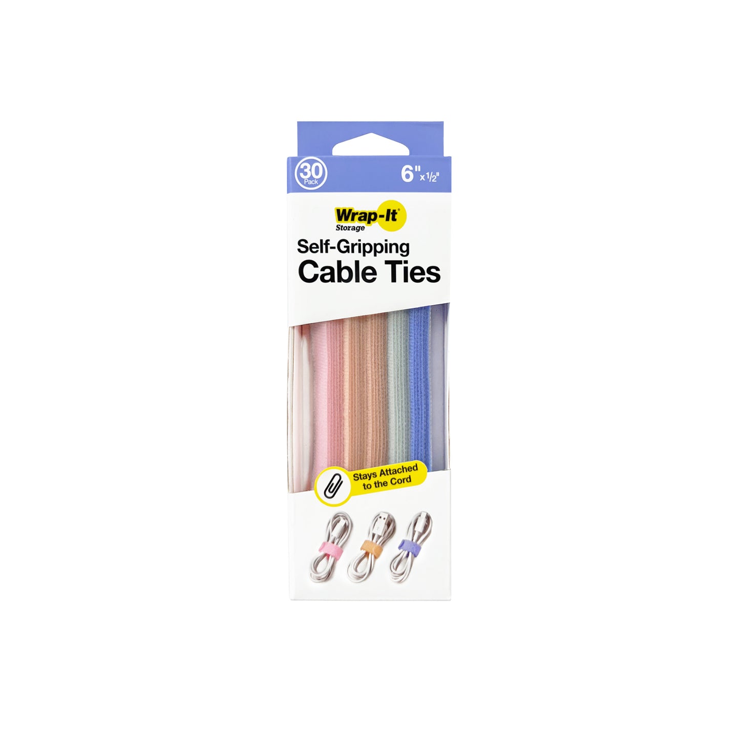 Self-Gripping Cable Ties - 6" (30-Pack)