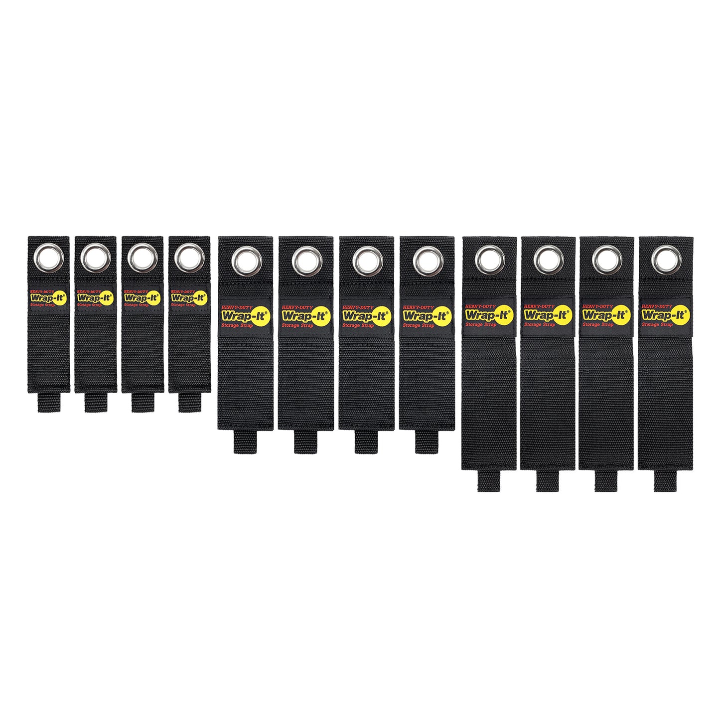 Heavy-Duty™ Storage Straps - Assorted 12-Pack (10", 13", 17")