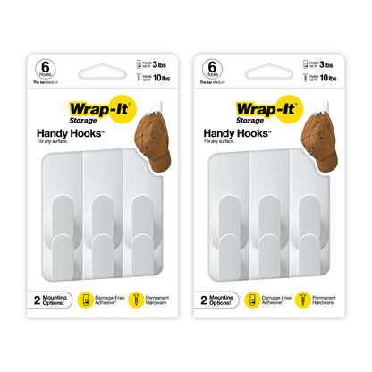 Handy Hooks™ - The Ian - Medium (12-Pack) - Wrap-It Storage