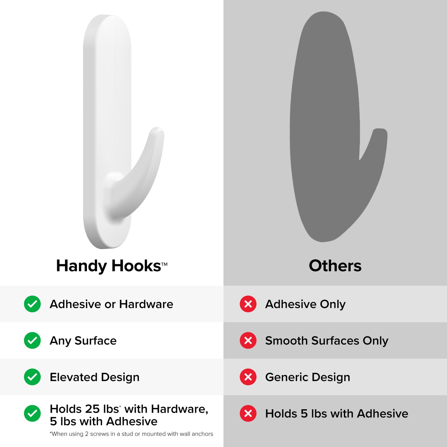 Handy Hooks™ - The Fin - Assorted (10-Pack) - Wrap-It Storage