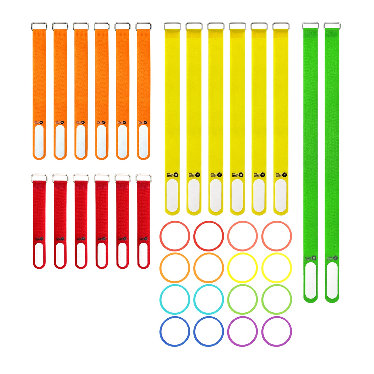 Cinch-Straps/Silicone Bands - Assorted 36-Pack