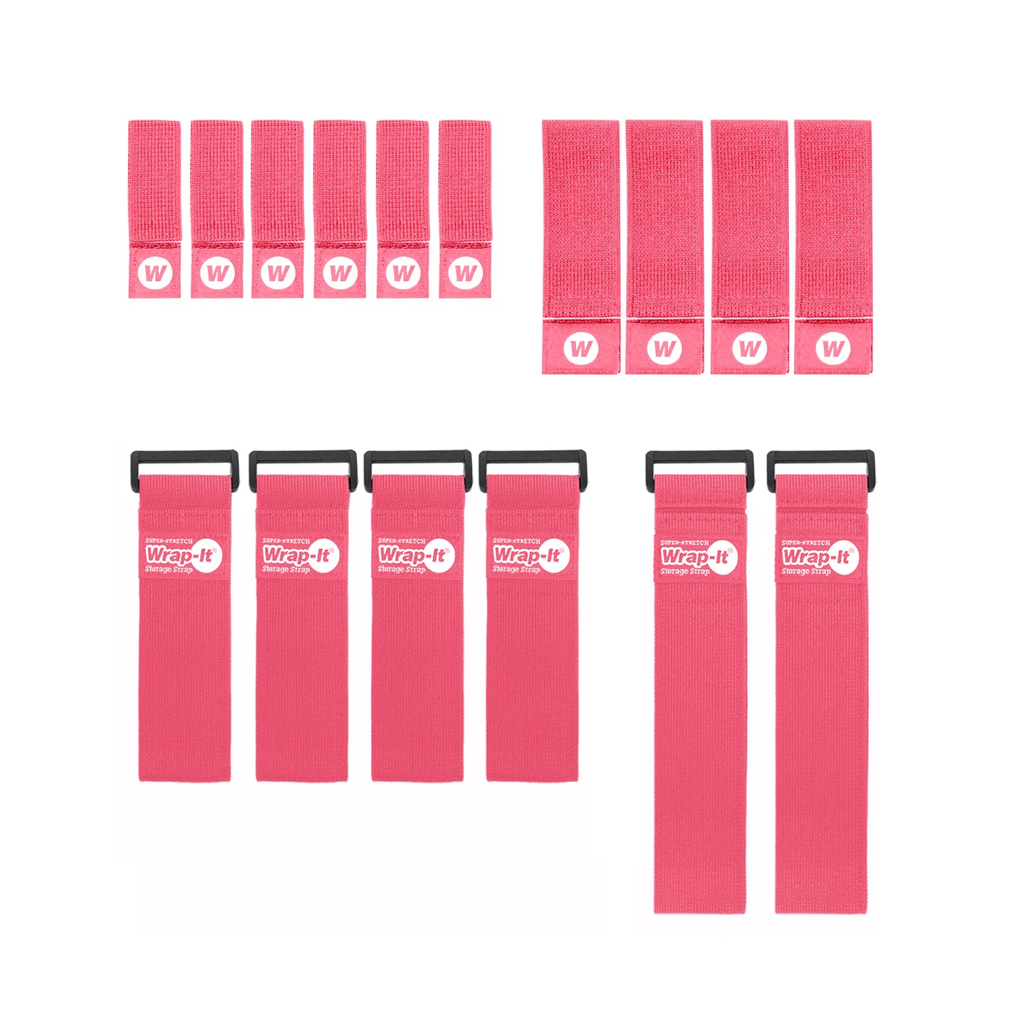 Super-Stretch/Selfie Straps - Assorted 16-Pack - Wrap-It Storage