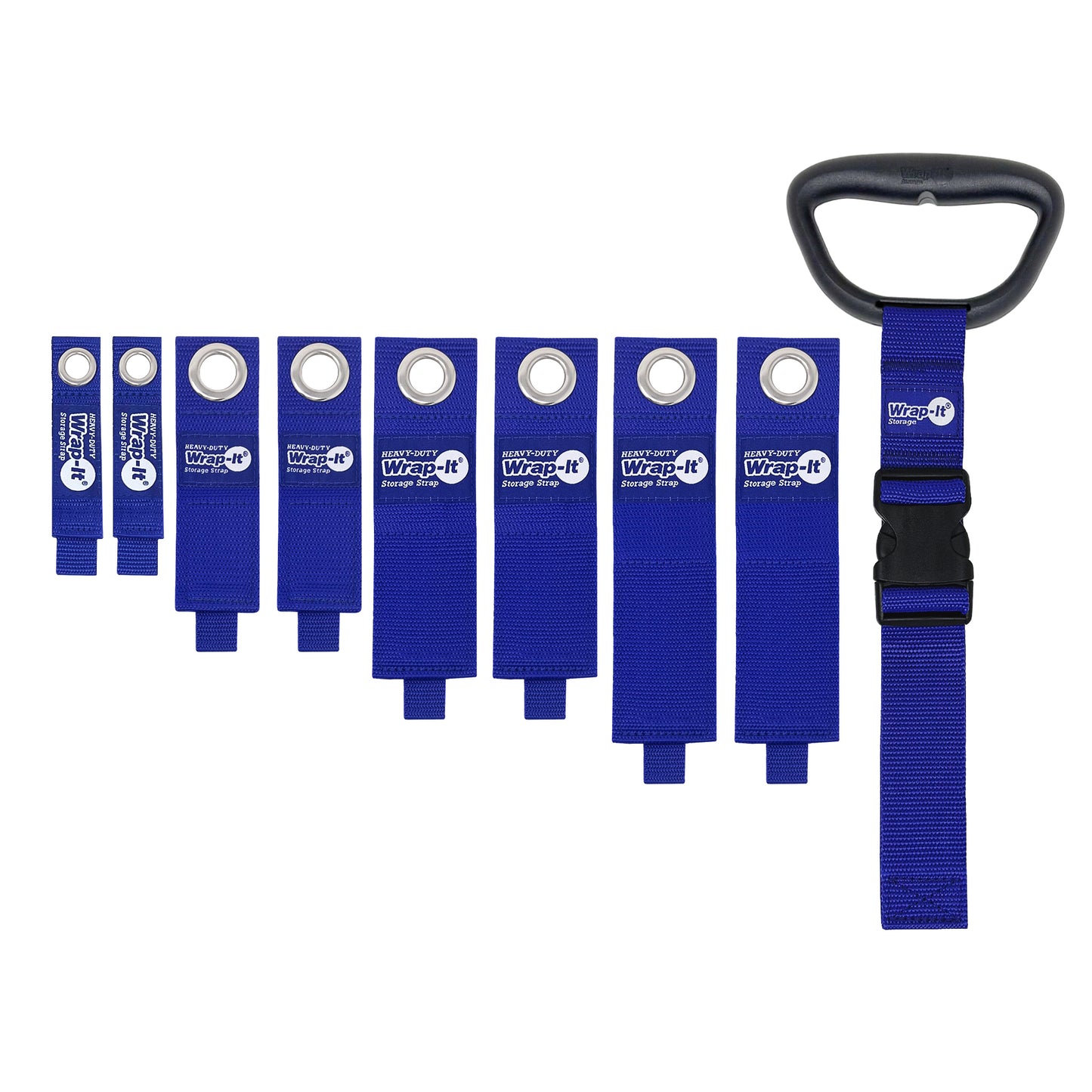Heavy Duty & Clip 'n Carry Storage Straps - Assorted 9-Pack - Wrap-It Storage