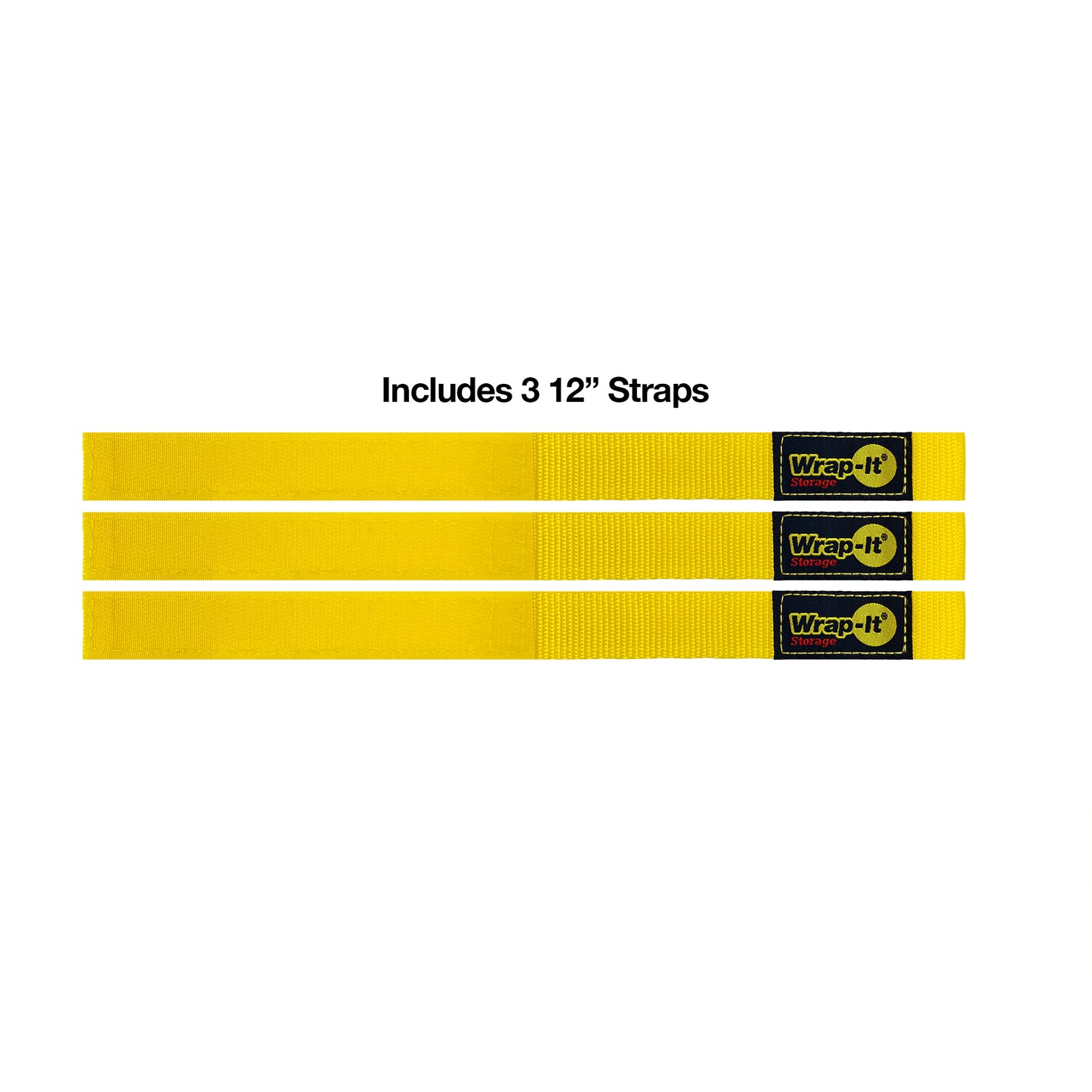 Quick-Straps - 12-in. (3-Pack) Yellow - Wrap-It Storage