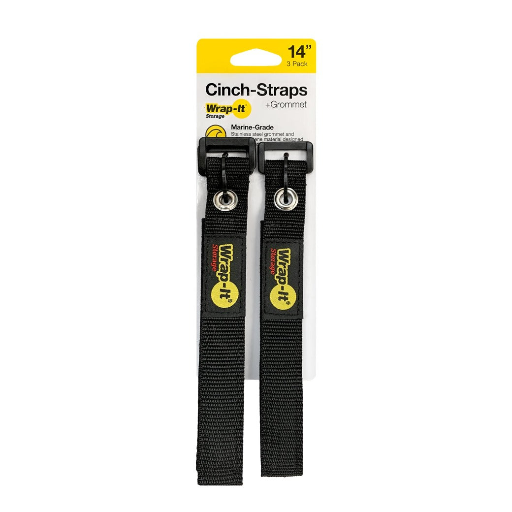 Cinch-Straps with Grommet - 14" (3 Pack) - Wrap-It Storage