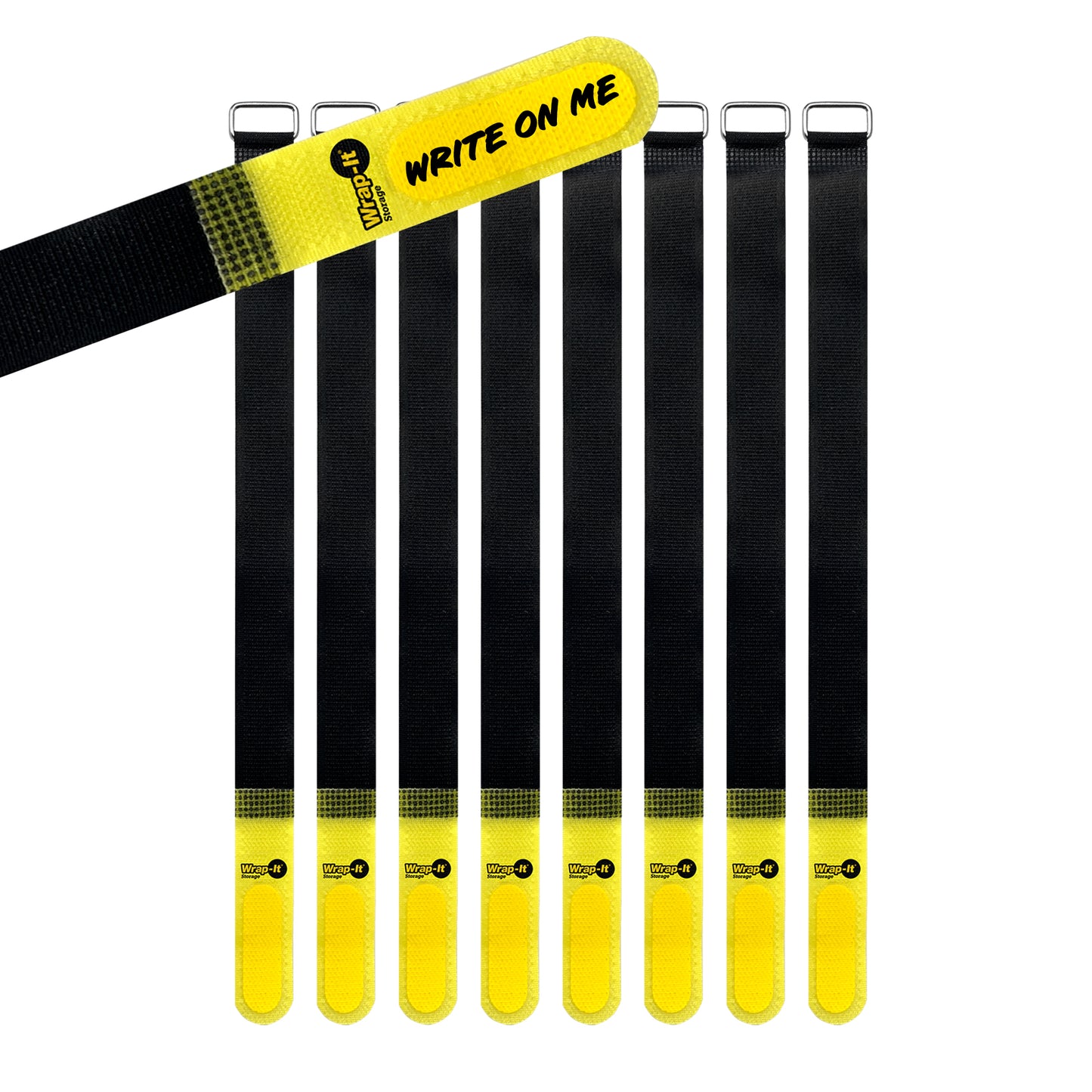 Cinch-Straps - 12-in. (8-Pack) Black/Yellow - Wrap-It Storage