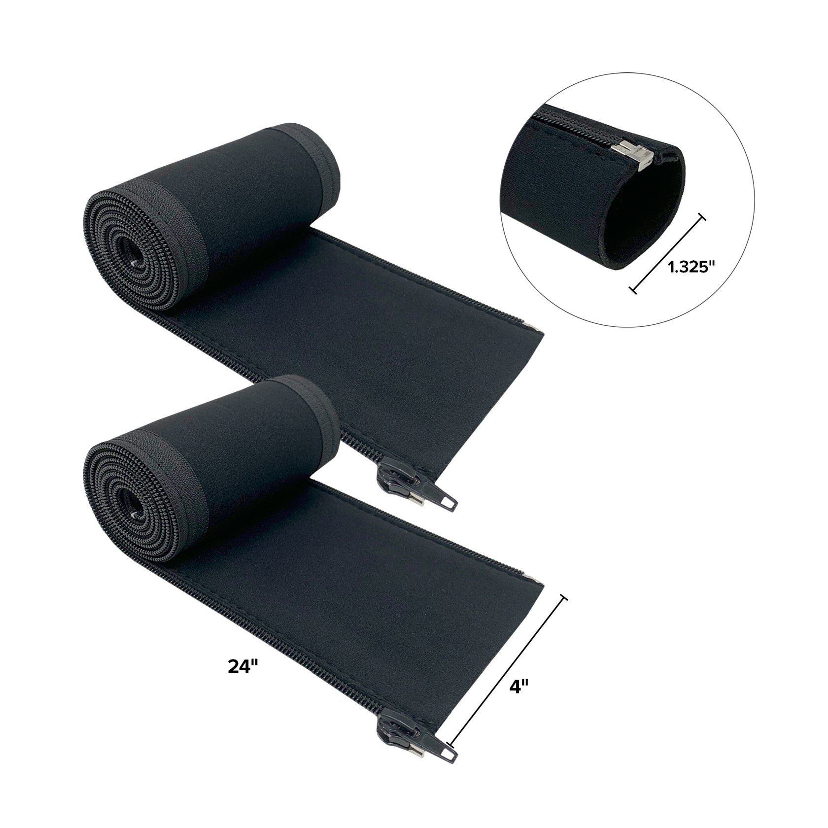 Cable Sleeve Zipper Closure 24in. (2Pack) WrapIt Storage