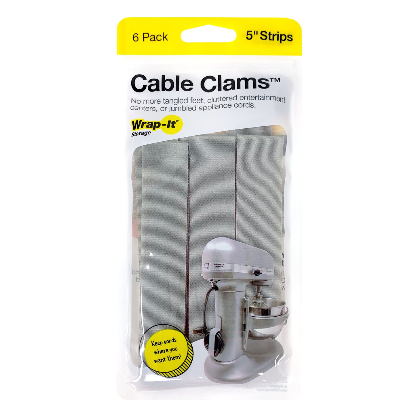 Cable Clams 5-in. Strip (6-Pack) - Wrap-It Storage