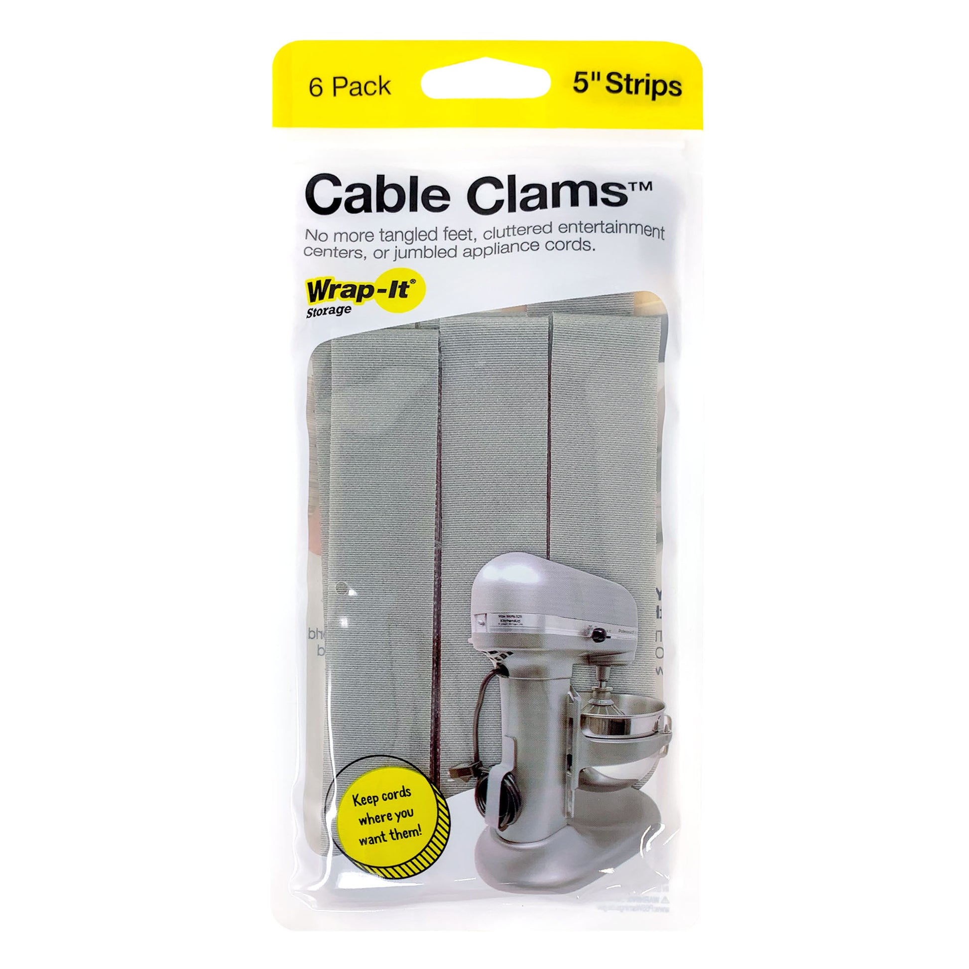 Cable Clams 5-in. Strip (6-Pack) - Wrap-It Storage