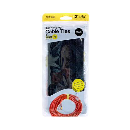 Self-Gripping Cable Ties - 12-in. (10-Pack) - Wrap-It Storage