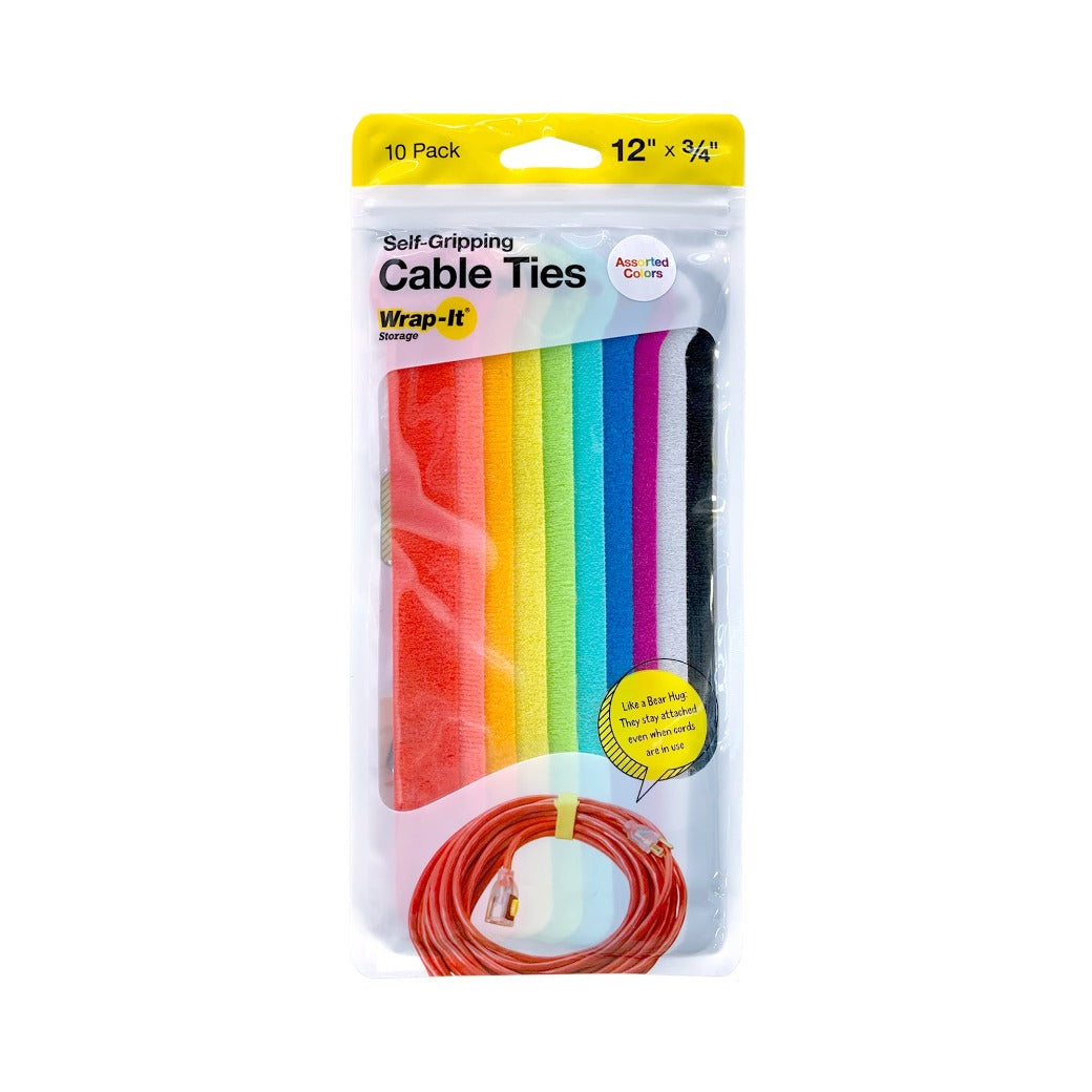 Self-Gripping Cable Ties - 12-in. (10-Pack) - Wrap-It Storage